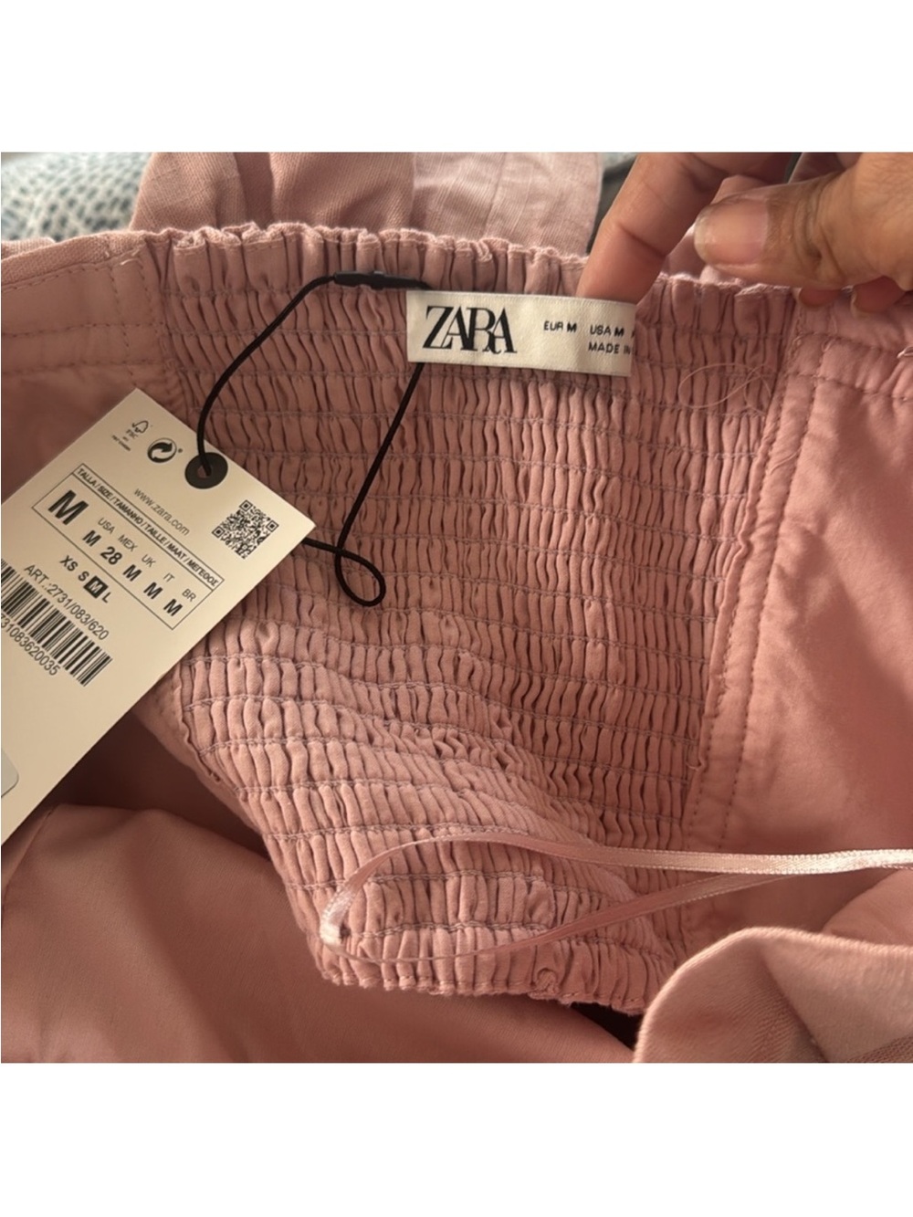 Zara Linen Embroidered 2 Piece Suit New with Tags Summer Vacation Travel Sz M - Picture 11 of 14